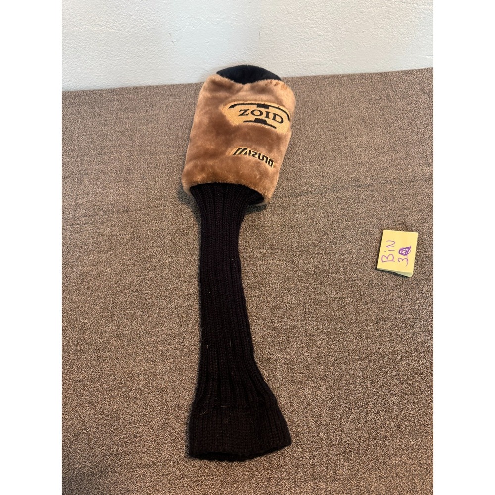 Vintage Mizuno T-Zoid Golf Driver #1 Plush Fuzzy Golf Head Cover Black Brown